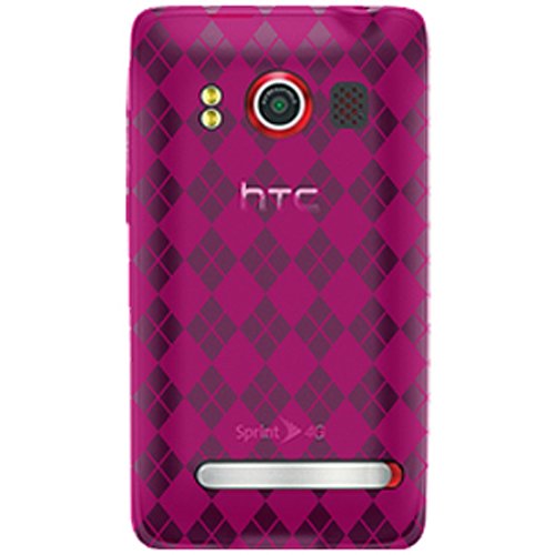 Amzer Luxe Argyle AMZ22554 Skin Case for HTC EVO 4G (Hot Pink)