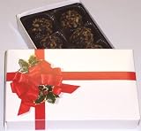 Scott's Cakes 1/2 lb. Chocolate Pecan Caramel Balls in a Ribbon n HollyBox