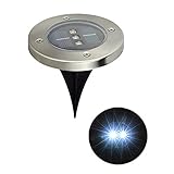 Boilee ソーラー 充電式 3LED ガーデンライト IP65防水LEDライト 夜間自動点灯 地中埋込型ライト 3個セット A029 (ホワイト)