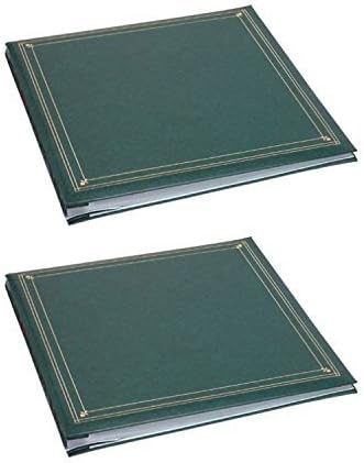 : Pioneer 300 Pocket Post Bound Black Leatherette Cover Photo Album for 4"x6" Prints - Two Pack (2, Hunter Green)