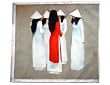 Contemporary Asian Art - Original Hand Painted - Group of Vietnamese Ladies - Oil Painting