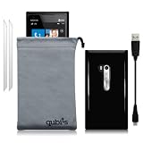 NOKIA LUMIA 900 4 PC GIFT ACCESSORY PACK - SOLID BLACK TPU GEL CASE, 2 SCREEN PROTECTORS, MICRO-USB DATA CABLE, QUBITS MICROFIBRE CARRY POUCH, IN QUBITS RETAIL PACKAGING