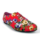 Salt & Pepper Megan Womens Flat Oxford Shoes-Red