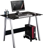 BLACK GLASS COMPUTER DESK by Piranha Trading Ltd with FREE EXPEDITED DELIVERY (PC7)