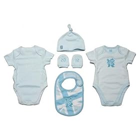 London 2012 Olympics Babies Gift Set for 3 - 6 Months (Pack of 5, Pale Blue)