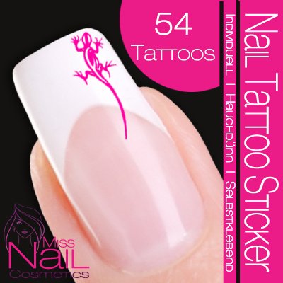 Nail Tattoo Sticker Gecko - pink Preisvergleich