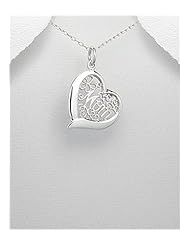 Heart Pendant Necklace In 92.5 Sterling Silver