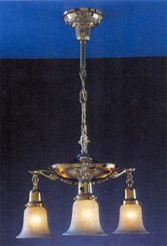 3-Light Arm Chandelier - Chrome Plated Brass -