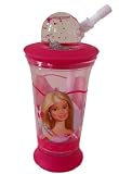 Beautiful Barbie Girls water botte with crown snow gloves andflex straw