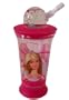 Beautiful Barbie Girls water botte with crown snow gloves andflex straw