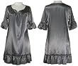 VELVET TORCH Ruffled Charmeuse Shift Dress
