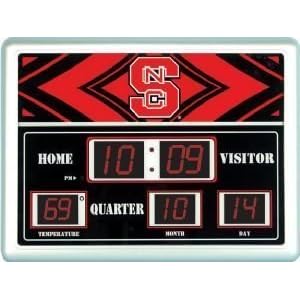 North Carolina State Wolfpack Scoreboard Clock Thermometer NFL Football Fan Shop Sports...