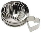 Ateco Graduated Heart Cookie Cutters, Set of 6