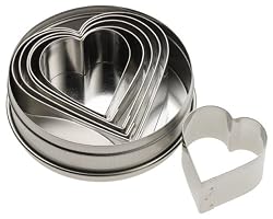Ateco Graduated Heart Cookie Cutters, Set of 6