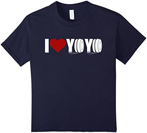 Kids Yoyo Shirt - I Love Yoyo T shirt 6 Navy