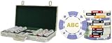 Custom Card Suited Poker chip Set w/Your Choice of 3 Initials Printed on the chips. Includes 300 11.5 gram chips, case & more.