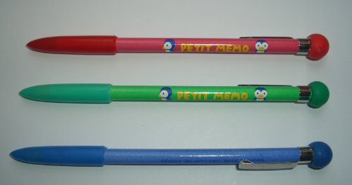 Mini Petit Memo Pencils w/ Eraser + Clip. Assorted Colors. 12 Pack A-766