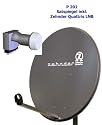 P202 Zehnder Sat Spiegel AY 80-99 80cm anthrazit inkl. Quattris LNB