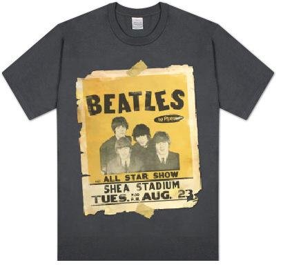 The Beatles T-shirt Shea Stadium Poster Charcoal tee