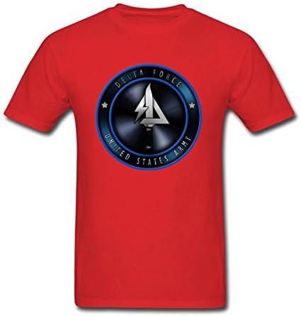 QIIU Men's Delta Force For Usa Army Short Sleeve T-Shirt Large Red