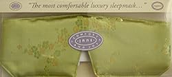 Natural Silk Sleep Mask Green Cherry Blossom Design