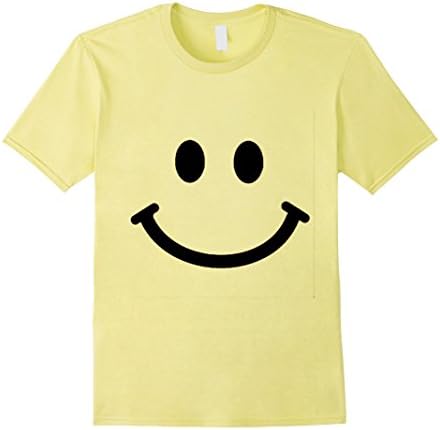 Men's Smiley Face Cute Tshirt Large Lemon