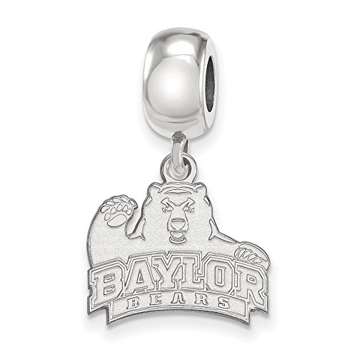 Sterling Silver LogoArt Official Licensed Baylor University Small Dangle Bead