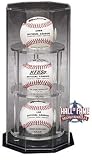 Triple Baseball Vertical Octagon Display Case for 3 Balls