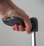 Palm Grip Adjustable Folding Walking Cane - Silver - Left Hand