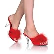 Romantic Elegant 3 Inch Sexy Mid Heel Shoes Fur Shoes Black White Red Baby Pink