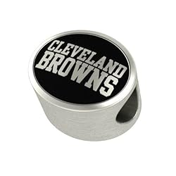 Cleveland Browns NFL Jewelry and Bead Fits Most European Style Bracelets. High Quality Bead in Stock for Immediate Shipping