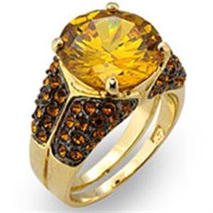 Buy Brass Gold-Ruthenium Plated Ring with Citrine CZ- Size: 5-10