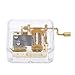 Helen Zora 18 note Acrylic Clear Gold Hand Cranked Gurdy Musical Mechanism Music Box (Amazing Grace)