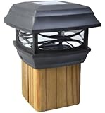Moonrays 91253 Solar-Powered Post Cap LED Light for 4 by 4 Posts, Black