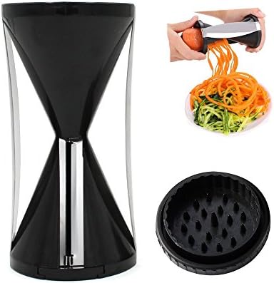 Anke Vegetable Spiral Slicer Pasta Salad Spaghetti Fixing Maker Handheld Kitchen Gadget （Black）