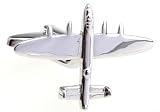 Silver Airplane Bomber WWII Cufflinks Cuff Links