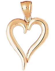 Dazzlers Solid 14k Gold Floating Heart Charm Pendant Available in three colors from jewelsberry (weights: 3.6 grams only)