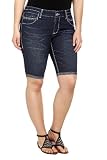 Torrid Plus Size Source Of Wisdom - Blue White Stitch Bermuda Shorts