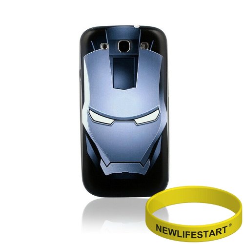 Newlifestart i9300 Iron Man the Avengers Pattern Blue Replacement Battery Cover Plastic Back Housing Door for Samsung Galaxy Siii S3 I9300 with Yellow Wristband Newlifestart i9300 Iron Man the Avengers Pattern Blue Replacement Battery Cover Plastic Back Housing Door for Samsung Galaxy Siii S3 I9300 with Yellow Wristband