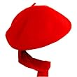 RED CLASSIC BERET WITH ATTACHED SCARF RED CLASSIC BERET WITH ATTACHED SCARF