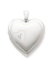 Genuine .925 Sterling Silver 24mm Heart Design Family Locket. 100% Satisfaction Guaranteed.