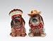 Fine Porcelain Salt and Pepper Shaker Set Figurine Collectible - Indian Dog S/P