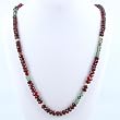 Mozambique Garnet, Green Apatite and Swarovski Crystal Gemstone Bead Choker Necklace with Gold Vermeil Accents, #7746