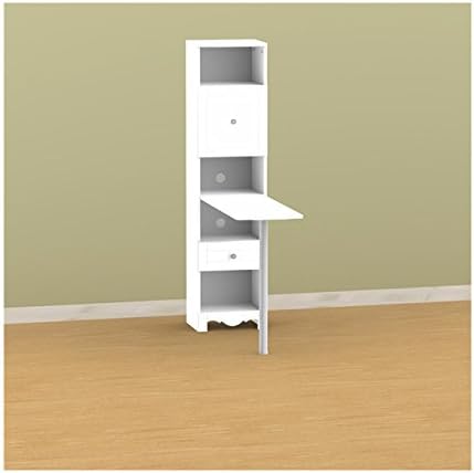 Transitional White Lacquer Bookcase Desk