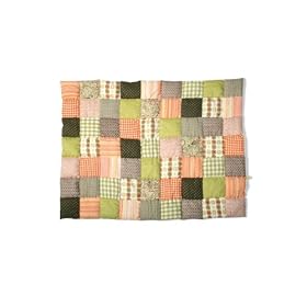 Baby Boum Cotty Lime Collection 100% cotton Patchwork Playpen Base / Play mat (Lime, Brown and Orange, 75 X 95cm)