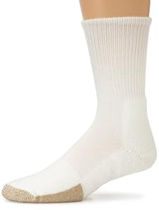 Thorlo Unisex Tennis Crew Sock, White/Tan, Large