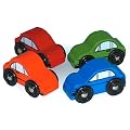 Traditional Toys : 4 x Brio Track compatible Wooden Cars [Toy]