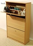 Click for more about CLYDE - Compact Shoe Storage Cupboard - Beech - WATSONS.