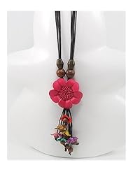 Deep Pink Flower Cotton Necklace