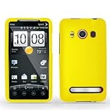 Yellow Rubberized Snap-On Hard Skin Case Cover for HTC Sprint Evo 4G Phone  ....